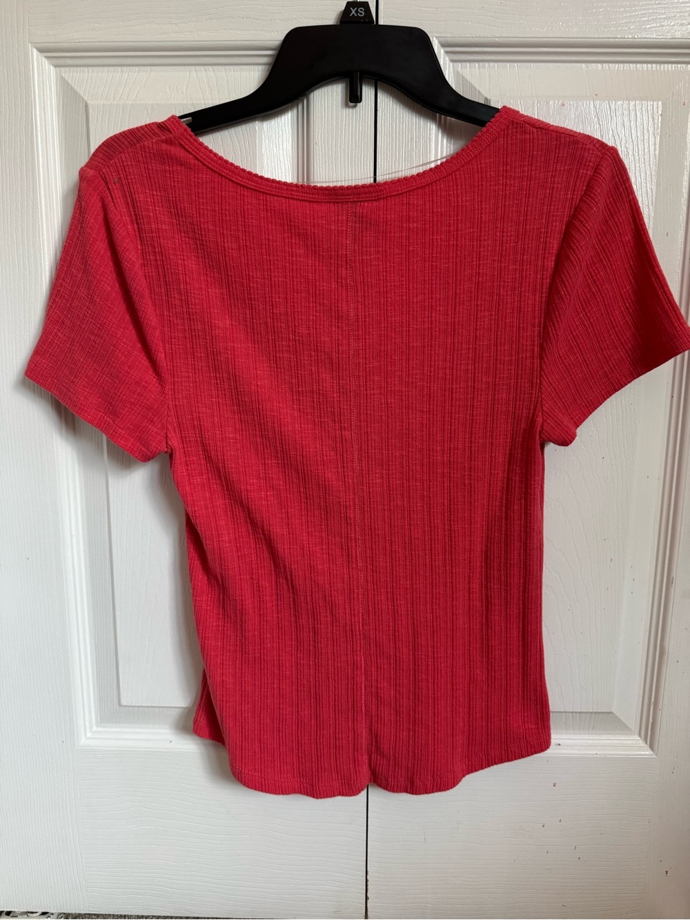 American Threads Scoop Neck Ribbed Tee - Red - Picture 3 of 4